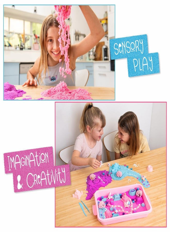 Kipipol Unicorn Sensory Bin for Toddlers 3-4, 5-7 Magic Sand Art Kit w Sandbox, 2.4 LB of Sensory Sand, 10 Sand Toys, 4 Unicorn Toys for Girls Age 4-6, 6-8 Christmas & Birthday Gifts for Girls - Image 3